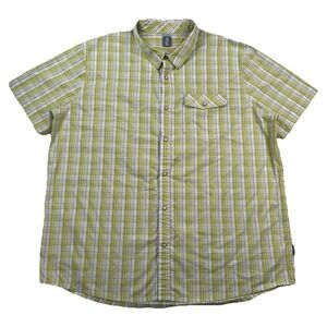 Stio Curtis Camp Shirt Pearl Snap Short Sleeve Green Men's XXL